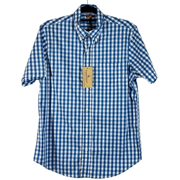 Tailor Vintage Gingham Short Sleeve Button Down Fast Dry Shirt Sz S NWT - Picture 1 of 15